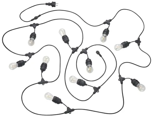 LED-Lichterkette schwarz 10-flammig E27