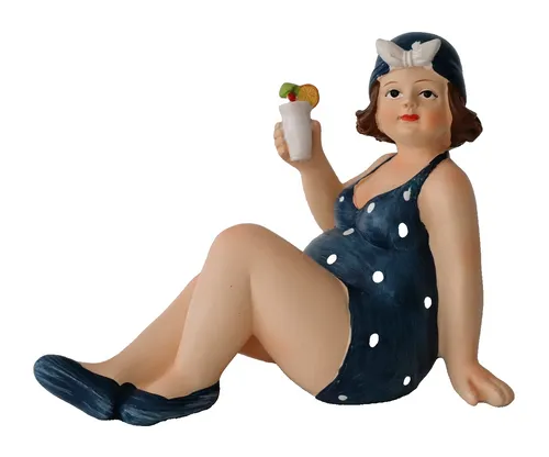 Frau im Badeanzug Mollige Dicke Dame Lady Rubens Deko Retro Figur Skulptur