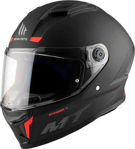 MT Helmets MT Helm Stinger Solid Matt schwarz Größe M - Motorradhelm in mattschwarz mit Quick Release-Ratschenverschluss, ideal für Mofa, Moped und Roller. Pinlock-Vorbereitung für optimale Sicht bei jedem Wetter.