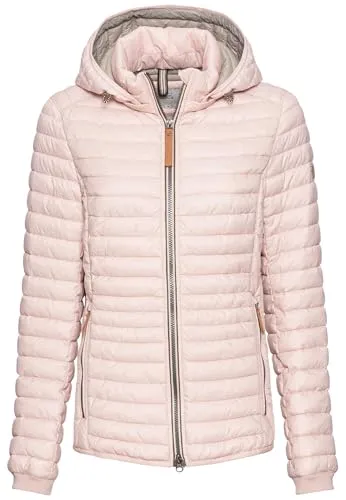 camel active Damen Leichte Steppjacke aus recyceltem Polyamid - Funktionsjacke aus recyceltem Polyamid, winddicht und wasserabweisend, mit elastischem seitlichen Strickeinsatz für optimale Bewegungsfreiheit.