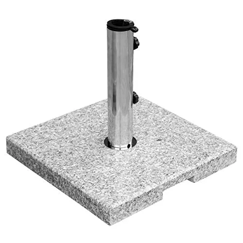 anndora Sonnenschirmständer Granit 20kg hellgrau poliert - Schirmständer aus poliertem Granit mit 20kg, ideal für windstabile Sonnenschirme. Ausgestattet mit Edelstahlrohr und Regenwasserabfluss für optimale Nutzung im Freien.