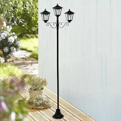 Solar - Standlaterne mit 36 LEDs - Laternen & Windlichter, elegante Solar-Standlaterne mit 36 LEDs für energieeffiziente Beleuchtung im Garten oder auf der Terrasse, Höhe 194 cm