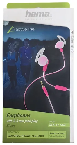 Hama In-Ear-Kopfhörer - kabelgebunden 3,5mm Klinke - Active Line - reflective