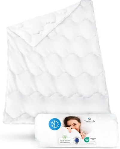 Bettdecke 240x220 Winter, 𝐍𝐚𝐜𝐡𝐡𝐚𝐥𝐭𝐢𝐠𝐞 & warme Winterbettdecke Verda, Große Steppdecke 220x240, Thermoregulierende XXL Schlaf-Decke für 2 Personen, Zertifiziert und für Allergiker geeignet