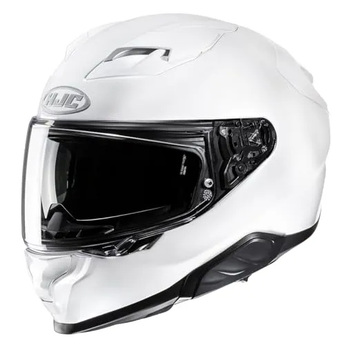 HJC Motorrad Helm S - F71 Solid - Fiberglas Integralhelm weiß - Motorradhelm in Größe S, leicht und kratzfest mit optimaler Belüftung. Ideal für alle Jahreszeiten, inkl. Pinlock und Aufbewahrungstasche.