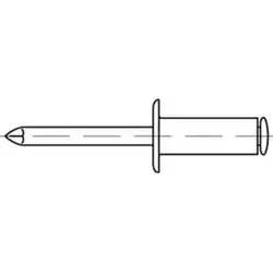 Blindniete ART 88410 Alu/Alu Dorn FLAKO 4,8 x 10,3 S - Eisenwaren, offene Blindniete mit Sollbruchdorn für präzise und sichere Verbindungen, ideal für verschiedene Anwendungen, VE=500 Stück.