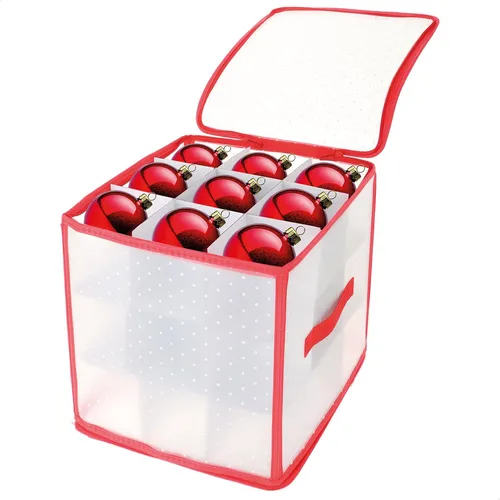 COM-FOUR® Aufbewahrungsbox für Weihnachtskugeln - 31 x 31 x 31 cm