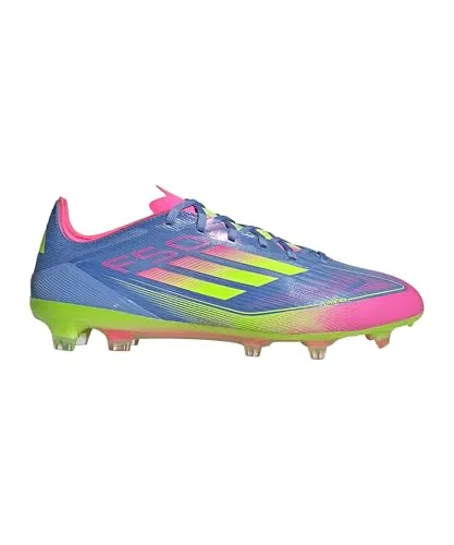 Adidas F50 PRO FG - blauer Fußballschuh für Highspeed - Leichter Fußballschuh mit Fibertouch Obermaterial und Sprintweb 3D-Struktur für blitzschnelle Dribblings. Hergestellt aus mindestens 20 % recycelten Materialien, ideal für umweltbewusste Spieler.