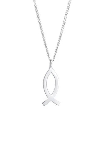 Elli Halskette Kinder Fisch Symbol aus 925 Sterling Silber - Ketten für Damen - Filigrane Halskette mit 36 cm Länge und anlaufgeschütztem Fisch Anhänger, perfekt für jeden Anlass und ein ideales Geschenk für besondere Momente.