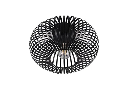 meineWunschleuchte Deckenleuchte Schwarz Matt Ø 30cm - Stylische Deckenleuchte mit Metall Gitter, austauschbarem E27 LED Leuchtmittel, dimmbar für individuelle Lichtstimmungen - ideal für jeden Raum.