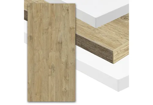 boho office® Schreibtischplatte, Tischplatte in Wildeiche - 120 x 80 cm - 25mm stark - pflegeleicht