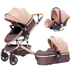 TPFFamily 3-in-1 Kombi-Kinderwagen Khaki mit Sicherheitsgurt