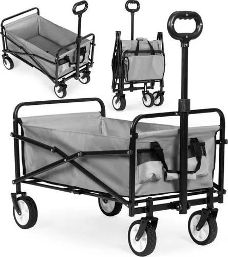 Bemi Grosser Transport Gartenwagen Klappbar 90X48Cm Grau