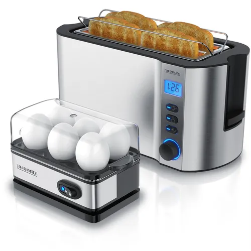 Arendo Frühstücks-Set (2-tlg) mit Toaster und Eierkocher von Arendo