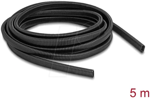 DELOCK 60619 - Kabelschutzschlauch Oval flexibel 13,6 x 6,3 mm - 5 m schwarz