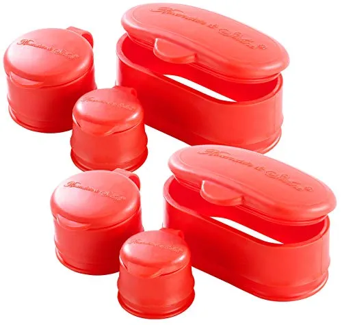 Rosenstein & Söhne Beutelverschluss: 6er-Set Universal-Verschluss-Deckel für Beutel und Tüten (Verschlussclips für Beutel, Beutelverschluss, luftdicht, Frischhaltedosen)