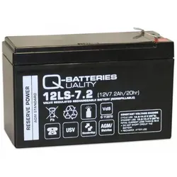 Q-Batteries 12LS-7.2 F1 - 12V 7,2Ah Blei-Vlies-Akku, wartungsfrei und ideal für Sicherheitstechnik und USV-Anwendungen