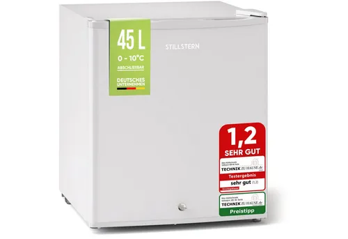 Stillstern Table Top Kühlschrank MKS 45.1 - Mini-Kühlschrank mit Abtauautomatik, kompakte Maße von 51 cm Höhe und 45 cm Breite, ideal für kleine Räume oder als zusätzlicher Kühlschrank.