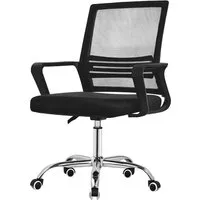 ML-Design Ergonomischer Bürostuhl Schwarz mit Mesh und Stahlgestell - Höhenverstellbarer Schreibtischstuhl aus atmungsaktivem Material, ideal für langes Sitzen. Robuste Konstruktion mit verchromtem Stahlgestell, max. Belastbarkeit 120 kg.