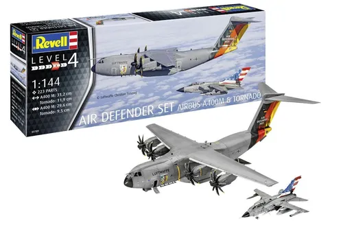Revell 03789 Air Defender Set: Airbus A400M & Tornado 1:144 - Flugzeuge Bausatz mit zwei detailreichen Modellen für begeisterte Sammler und Modellbauer