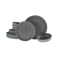 Creatable Tellerset 12-tlg. UNO VOLKANO in grau von CreaTable