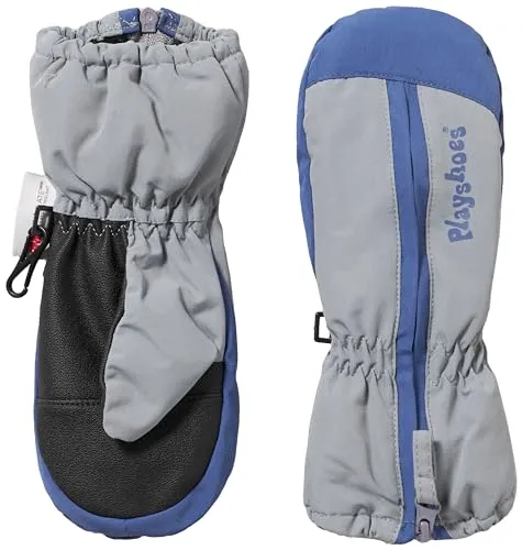 Playshoes Fäustling mit Reißverschluss Unisex Kinder Winter-Handschuhe, Grau Reißverschluss, 3
