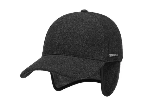 Stetson Vaby Earflap Cap für Herren - Baseball Cap mit 75% Wolle und 5% Kaschmir für warmen Luxus, ausklappbare Ohrenklappen und weiches Baumwollfleece für perfekten Tragekomfort im Winter.