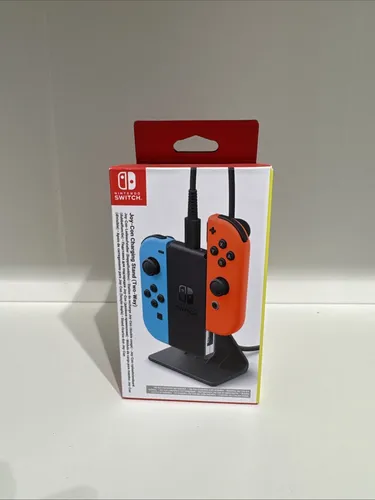 Nintendo Switch Joy Con Ladeaufsteller, Schwarz - Praktische Ladestation für Joy Con Controller, sorgt für ordentliche Lagerung und schnelles Aufladen, ideal für Gamer.