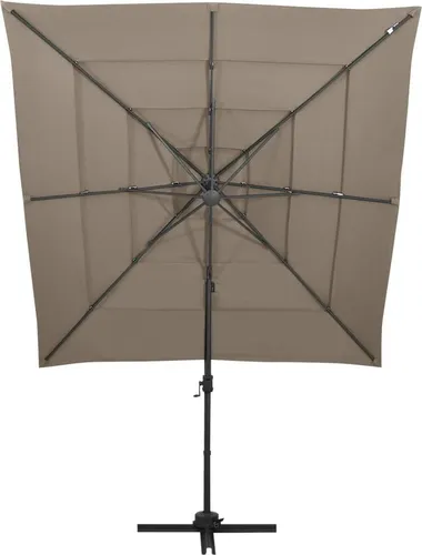 vidaXL 4-lagiger Sonnenschirm mit Aluminium-Mast 250x250 cm von vidaXL