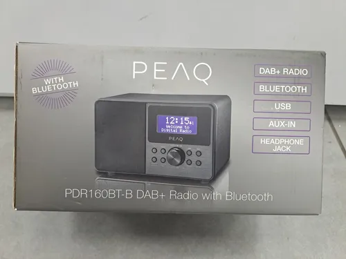 Peaq Schwarz Kompaktradio PDR160BT-B mit integriertem DAB+ und UKW-Tuner, Blu...