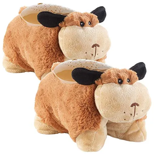 Playtastic Plüschtiere: 2er-Set Hunde Tobias mit Sternen-Projektion & Farbwechsler (Nachtlicht Plüsch-Tier, Sternenlicht Projektor Leuchte, Spiele)