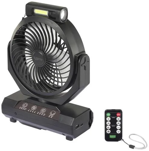 Sygonix Akku-Ventilator 4.6W – Vielseitiger Ventilator mit Licht und Powerbank-Funktion