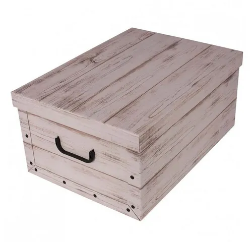 Kreher Aufbewahrungsbox Aufbewahrungsbox, Dekokarton - Motiv: Holz Weiß