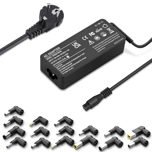 Universal 90W Laptop Netzteil für HP, Dell, Acer, Asus, Lenovo & mehr - Notebook-Netzteile/-Ladegeräte mit 16 wechselbaren Tipps für hohe Kompatibilität, Sicherheitszertifiziert und ideal für vielseitige Laptop-Modelle.