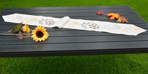 Tischläufer mit Stickerei Tischband Läufer Baumwolle  20 x 160 cm