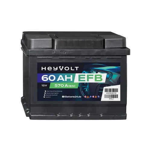 HeyVolt EFB Autobatterie 12V 60Ah