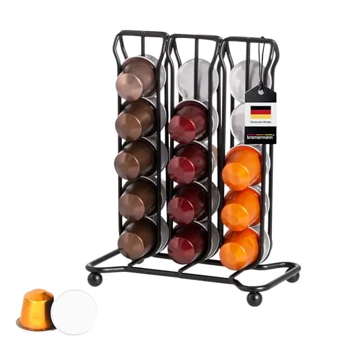 bremermann Kapselhalter für NESPRESSO Kapselständer, Kapselspender für 30 Kapseln (Schwarz)