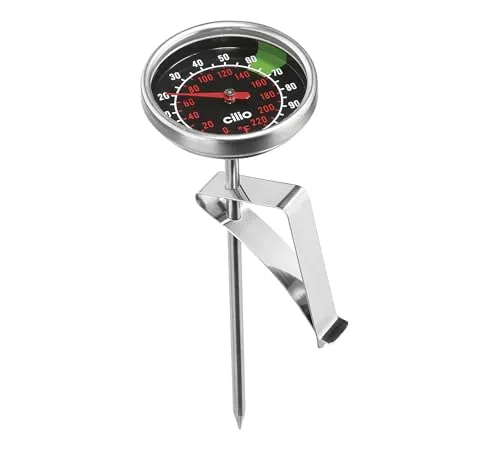 cilio Milchthermometer, verstellbarer Clip, rostfreier Edelstahl, 100 °C