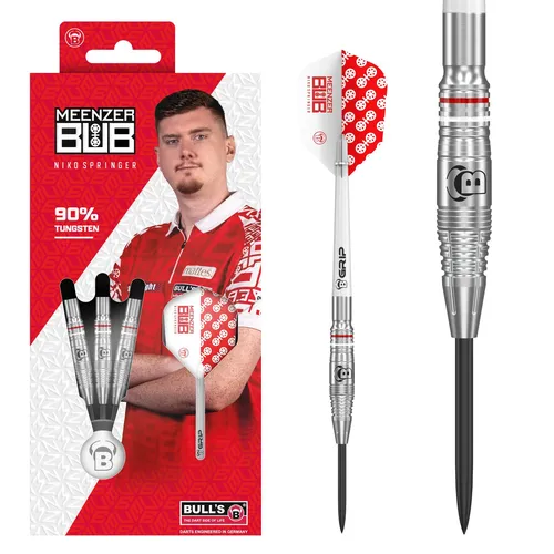 BULL`S Niko Springer Steeldarts - 24g - Präzisions-Darts für ambitionierte Spieler, Barrel aus hochwertigem Material für optimale Kontrolle und Wurfgenauigkeit.