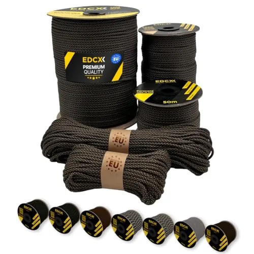 EdcX Paracord 4 mm, 20+ Militärfarben (15 m, 30 m, 50 m, 100 m, 300 m) | Ideal zum Basteln, Camping, Outdoor | 100% Nylonseil 4 mm | Taktische Kordel 550 Typ III (Coyote Black Snake, 30 m)