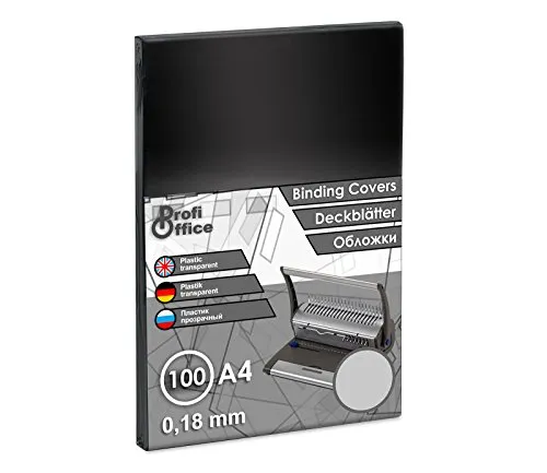 ProfiOffice® Deckblätter, DIN A4, transparent-glänzend, 0,18 mm, 100 Stück (59000)