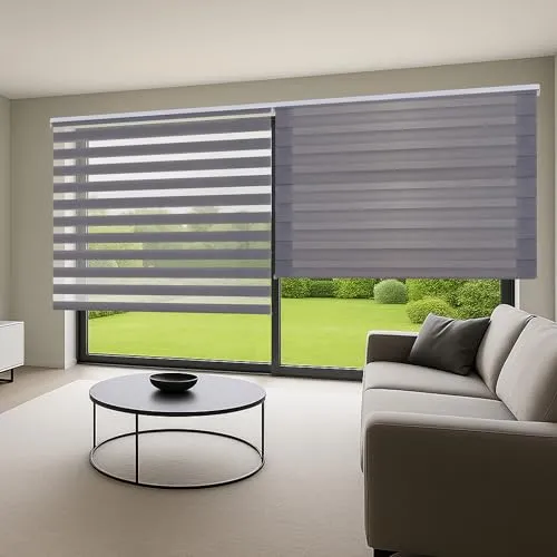 STORESDECO Doppelrollo 180H x 100B cm in silber von STORESDECO