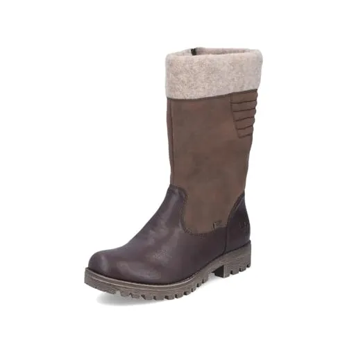 Rieker Damen Winterstiefel 78585 - Wanderschuhe, warm und gefüttert mit wasserabweisender riekerTEX-Membran für optimalen Nässeschutz und Atmungsaktivität, ideal für kalte Tage.