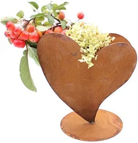 Rostikal Vintage Herz Deko 16 cm aus Edelrost für Garten und Hochzeit - Stilvolles 16 cm hohes Deko Herz aus echtem Metall mit rustikalem Finish. Ideal als Geschenk für besondere Anlässe oder zur Dekoration im Innen- und Außenbereich. Handgefertigte Qualität für jeden Anlass.