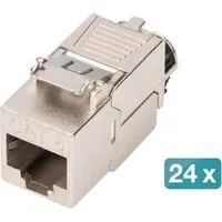 DIGI DN-93816-24 - Geschirmtes Cat.8.1 Keystone Modul - Keystone-Module für Hochgeschwindigkeitsnetzwerke, werkzeugfreie Montage, 25/40GBase-T Übertragungsgeschwindigkeit bis 30 m, ideal für Rechenzentren mit 24 Stück im Set.