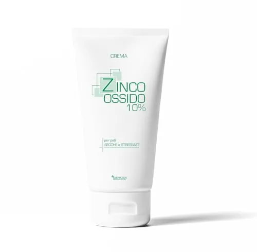 Farmazan Zinkoxid Salbe 10% 250 ml, schützend & beruhigend, feuchtigkeitsspendend, parfümfrei, mit Mandel- & Rizinusöl, ideal für Windelwechsel, Rötungen & empfindliche Haut, Made in Italy