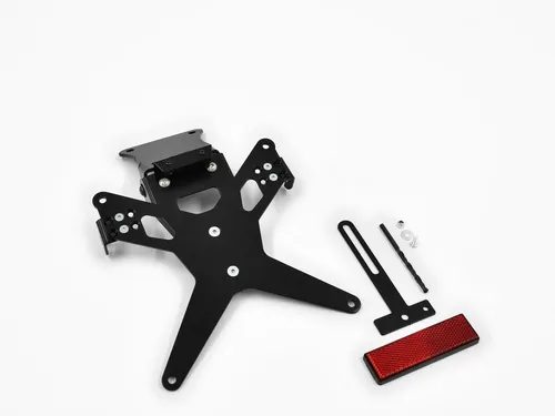 ZIEGER Kennzeichenhalter X-Line für Kawasaki ZX-6R (BJ 2005-06) - Hochwertiger Kennzeichenhalter für Kawasaki ZX-6R, schwarz pulverbeschichtet, mit verstellbarem Neigungswinkel und ABE-frei. Ideal für sportliche Optik und einfache Montage ohne Verkleidungsteile zu verändern.