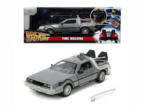 Jadatoys 253255038 - 1:24 Time Machine Back to the Future 1 Modellauto - Fertigmodell im Maßstab 1:24, detailgetreu und das perfekte Sammlerstück für Fans von 'Zurück in die Zukunft'