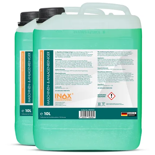 INOX Maschinen und Anlagenreiniger Konzentrat 2x10L Reinigungsmittel Öl Fett Ruß