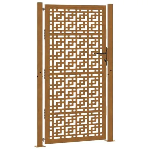 vidaXL Gartentor 105x180 cm - Wetterfestes Stahl Kreuz-Design - Flügeltor aus wetterfestem, korrosionsbeständigem Stahl mit elegantem lasergeschnittenem Design und sicherem Schließsystem. Ideal für Garten und Terrasse.
